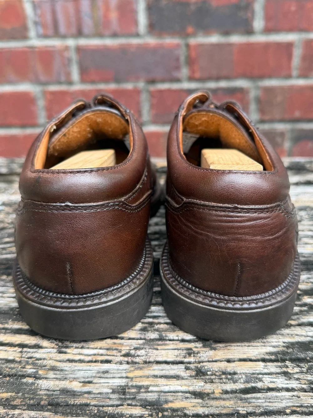 Frye Taylor Men’s Sz 7.5 Split Toe Brown Full Grain Leather Lace Up Oxford Shoes